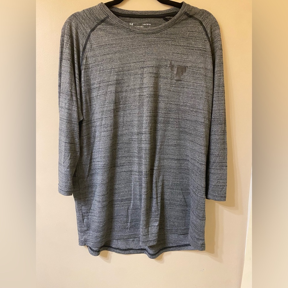 Project Rock UA LG Heather Gray Long Sleeve Men's Shirt